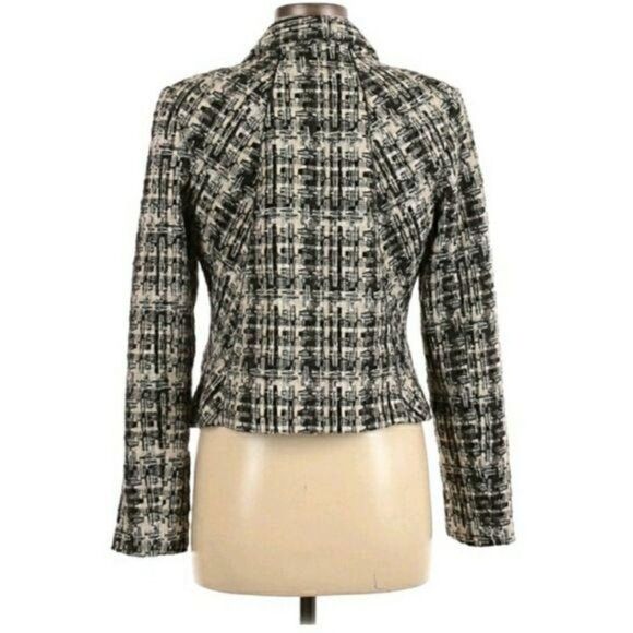 CAbi Faux Suede Perforated Scalloped Hem Asymmetrical Jacket Sz M - Picture 4 of 12